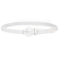 JASGOOD Women's Straw Braided Woven Boho Belt - Skinny Raffia Waist Strap for Summer Dresses & Jeans(Width:0.9") - color: White, size: Waist size below 43"