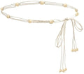 LIMHOO Women's Boho Braided Belt Adjustable Beaded Rope Waist Belts for Dresses - color: 520 White
