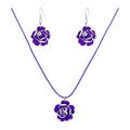 4 Pairs Tropical Bohemian Dangle Earrings For Women Hawaii Plant Daisy Flower Drop Earrings Set - color: purple