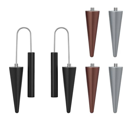 Trendy Dangle Earrings Set for Women, Colorful Aluminum Drop Earrings, 6 Pcs DIY Interchangeable Conical Beads, Lightweight Titanium Ear Hooks, Hypoallergenic and Not Easy To Fade - color: Black Grey Brown