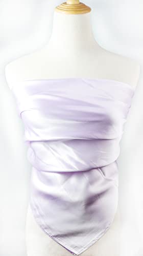vabovin Satin Head Scarf for Women Solid Color, 35×35 in | Silk Feel Neckerchief, Hair Scarf, Fashion Bandana, Headscarf, Headband, Hair Wrap Sleeping, Daily Fashion Styling - color: 222 Lilac