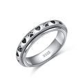 Ladytree Spinner Fidget Ring Sterling Silver Thumb Band for Women Anxiety Ring Platinum Plated Worry Stress Relief Just Breathe Boredom ADHD Autism Rings Boho Jewelry Gift - color: A-pet paw print heart