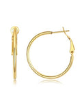 FOCALOOK 14K Gold Plated Lightweight Large Hoops| 2mm Thin Hoop Earrings for Women 30/40/50/70/100mm - color: 01.Gold, size: 30mm