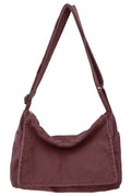 Messenger Bag for Women Men Satchel Bag Canvas Crossbody Shoulder Bag Casual Sling Bag - color: Red
