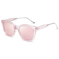 SOJOS Classic Square Polarized Sunglasses Womens Mens Retro Trendy UV400 Sunnies SJ2050 - color: Clear Pink/Pink Mirrored
