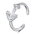 CHIC & ARTSY 925 Sterling Silver Open Toe Ring for Women - Lightweight Comfortable Yoga Toe Rings, Adjustable Stackable Toe Rings, Boho Coastal Vacation Beach Foot Jewellery - color: Anchor/silver