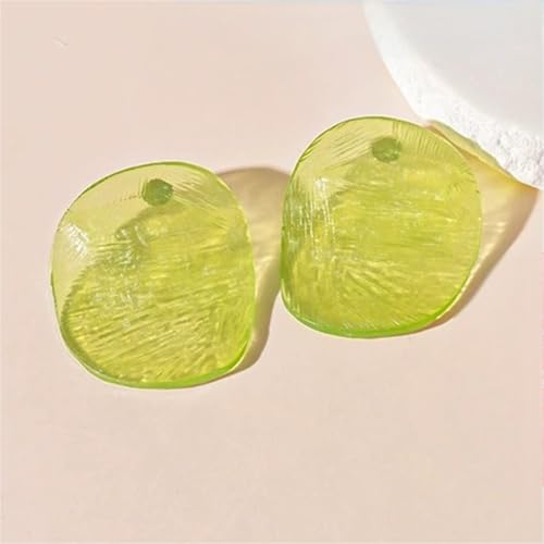 Simple Red Cute Acrylic Round Disc Stud Earrings for Women Trendy, Vintage Transparent Green Resin Geometric Earring Charm Party Vacation Jewelry Gift