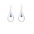 Rhodium Plate 925 Sterling Silver Hook Twist Leaf Holiday Hypoallergenic Dangle Earrings for Women Gifts Engagement Wedding with Austrian Daiamond Cut Waterdrop Crystal Hight Polished Long :1.9 IN - color: ice blue (waterdrop style)
