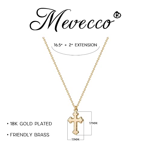 MEVECCO Dainty Gold Cross Necklace for Women - 18K Gold Plated Delicate Minimalist Cubic Zircon Cross Necklaces Cute Faith/Crucifix Jewelry Gift - style: Cross-4