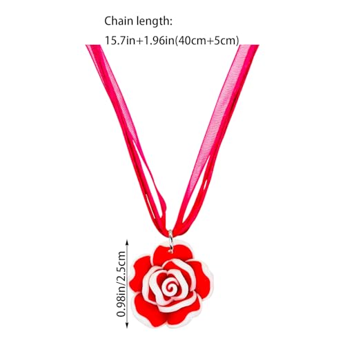 4 Pairs Tropical Bohemian Dangle Earrings For Women Hawaii Plant Daisy Flower Drop Earrings Set - color: red