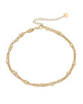 PAVOI 14K Gold Plated Anklet for Women - Trendy Link Chain Ankle Bracelet Summer Jewelry - Boho Dainty Anklets with Cubic Zirconia, Beaded, Evil Eye, Star, Station, Pearls Adjustable Gold Jewelry - style: Beaded
