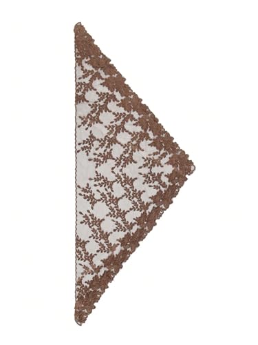 SweatyRocks Women's Floral Embroidery Lace Triangle Hair Scarf Headband Sheer Hair Bandana - color: Chocolate Brown, size: One Size