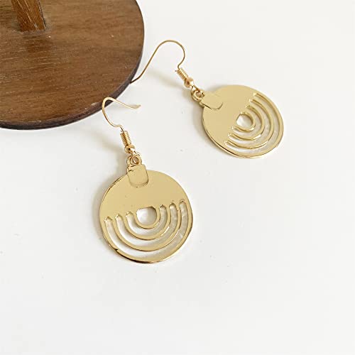 Handmade Unique Bohemian Tribal Hoop Spiral Earring Vintage Gold Silver Geometry Dangle Drop Earrings for Women - color: Gold