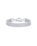 PAVOI 14K Gold Plated Chunky Chain Adjustable Bracelet for Women | Stainless Steel Lightweight Trendy Chain Bracelet - color: White Gold, size: 7 Inches