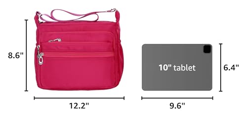 NOTAG Crossbody Bag for Women Waterproof Shoulder Bag Messenger Bag Casual Nylon Purse Handbag - color: Pink-l