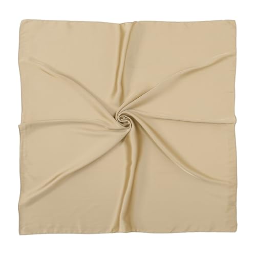 RIIQIICHY 35 Inch Head Scarf for Women Hair Scarf Like Silk Scarf Square Scarf Bandanas for Women - color: Dark Beige