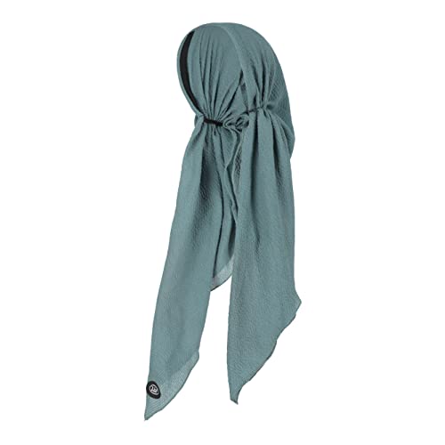 Pretied Head Scarves for Women Featuring Lightweight Crimped Material and Attractive - color: Solid Teal