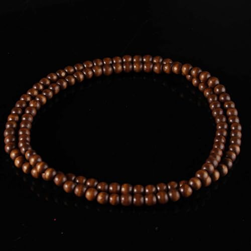 Punk Cool Colorful 8mm Wood Beads Chunky Strand Chunky Necklace Natural Wooden Chain Unisex Hip Hop Handmade African Statement Retro Bohemian Jewelry for Women Men - color: brown