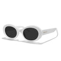 MERRY'S Modern Oval Round Acetate Sunglasses for Women UV400 Polarized Sunglasses S6191 - color: White Frame/Black Lens