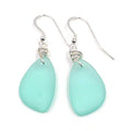 Popular Recycled Sea Glass Earrings on Sterling Silver Hooks - color: SeaFoamGreen2