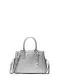 MICHAEL Michael Kors Laila Extra Small Crossbody - color: Silver-tone Hardware/Metallic Embossed Goal Leather/Silver