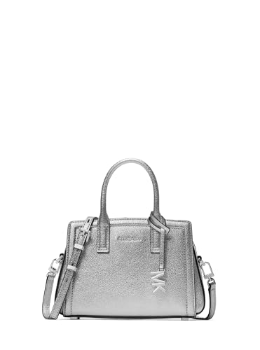 MICHAEL Michael Kors Laila Extra Small Crossbody - color: Silver-tone Hardware/Metallic Embossed Goal Leather/Silver