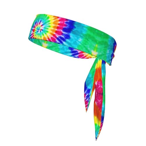 Sports Head Tie Westie Dogs Beach Summer Tropical Tie Sweatband Headband Men Women Elastic Bandana Adjustable Non-Slip Moisture Wicking for Running Football Yoga Workout Athletic Hair Ninja Head Band - color: Colorful Tie Dye