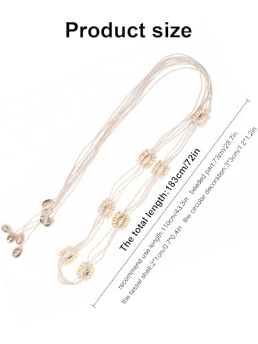 TeeYee Women Boho Rope Belts For Dresses Jeans Belt Adjustable Belt - color: 281white