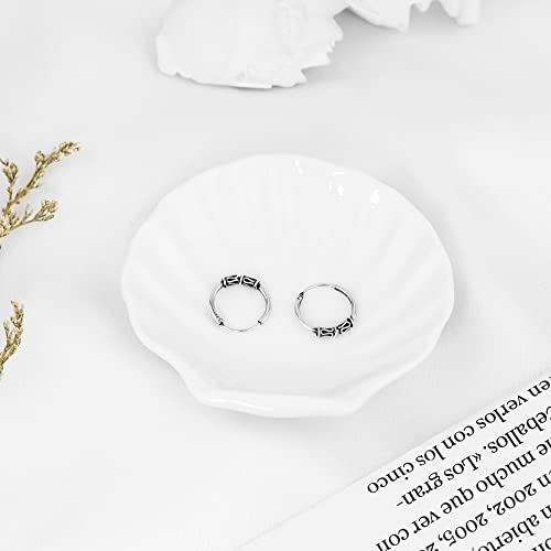 AeraVida Unique Bali Chic Tribal Coil and Ball Sterling Silver Hoop Earrings | Artistic Boho-Inspired Lightweight Jewelry for Women - style: Style2