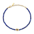 COAI Evil Eye Anklet for Women, Summer Waterproof Anklet for Women Lapis Lazuli Moonstone Black Tourmaline Ankle Bracelet - style: Lapis Lazuli