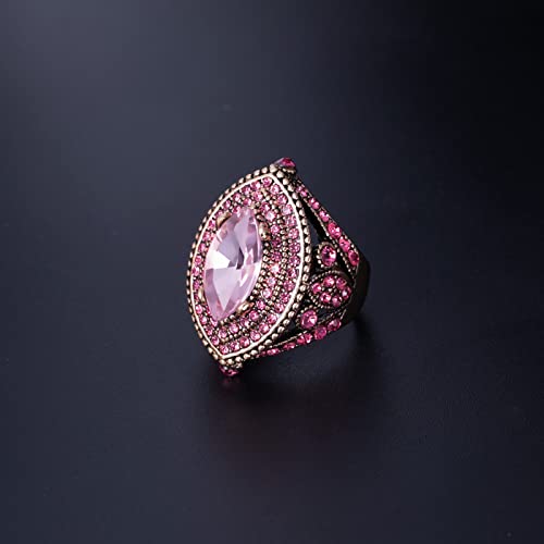 Women Ring - 32mm Turkish Style Gemstone Women Jewelry J0769 - color: Pink