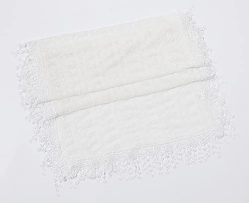 Cindy & Wendy Lightweight Soft Leaf Lace Fringe Scarf Bridal Shawl for Women - color: Ivory-sh