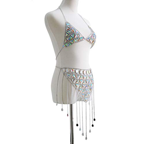 Women's Sexy Suit Body Chain - color: Silvery