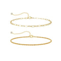 Ankle Bracelets for Women, 14K Gold Anklets for Women Waterproof Cuban Link Chain Layered Anklet Set Gold Ankle Bracelets for Women Summer Beach Foot Jewelry Gifts - color: 2 Gold Clip Chain