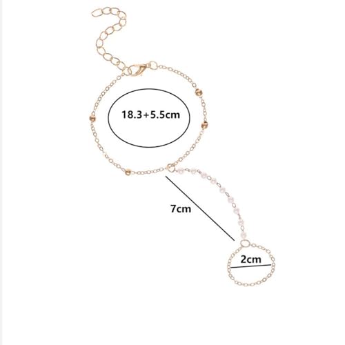 Finger Ring Bracelet for Women Gold Finger Ring Hand Chain Bracelet Tassel Crystal Finger Bracelet Boho Slave Bracelet Hand Jewelry