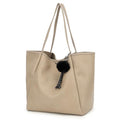 TANTOMI Tote Bag for Women Vegan Leather Purses and Handbags Ladies Waterproof Big Shoulder Bag for Travel - color: Beige