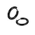 316L Surgical Stainless Steel Huggie Hoop Earrings 6mm 8mm 10mm 11mm 12mm 14mm Hypoallergenic Earrings Hoop Cartilage Helix Lobes Hinged Sleeper Earrings For Men Women - style: A03:6mm Black(THK 2.0mm)