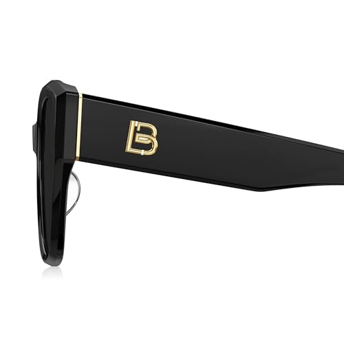 BOLON Women Trendy Cat Eye Polarized Sunglasses, Exclusive Eyewear Brand of EssilorLuxottica - color: Shiny Black/Grey Polarized Small