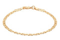 Barzel 18K Gold Plated Flat Mariner/Marina Link Chain Bracelet - Made In Brazil - color: 3.5MM, size: 7 Inches