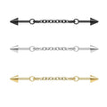 ZS 1 Pair Chain Piercing Jewelry, 16G Surgical Steel Industrial Stud Earring, Dangle Chain Bar Cartilage Helix Piercing for Women Men - color: 3PCS Mix Colors
