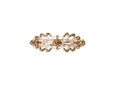 Fashi Smoked Topaz Chocolate Brown Small Mini Floral Hair Barrette Clip - color: Smoked Topaz / Rose gold plated