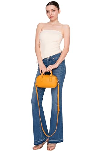 FashionPuzzle Mini PU Leather Satchel Purse Top Handle Crossbody Bag - color: Mint