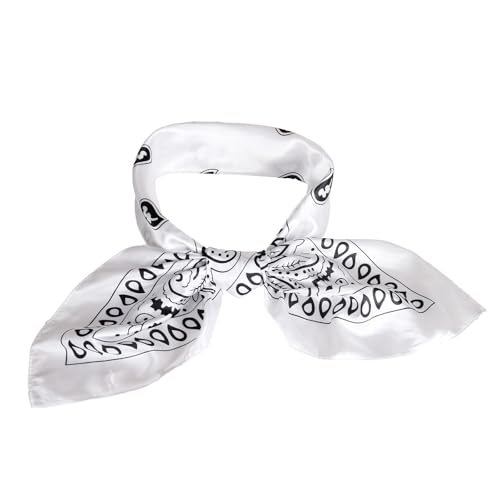 35” Satin Large Square Head Scarves-Like Silk Satin Scarf for Hair Wrapping at Night Bandana Square Scarf for Sleeping - color: Little Water Drop-white