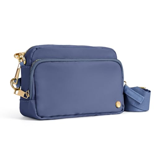 Joryin Anti Theft Crossbody Bag for Women, Slash-resistant RFID Blocking Travel Purses, Small Shoulder Bag Handbag, Nylon - color: Smoky Blue