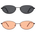 Appassal Retro Oval Sunglasses for Women Mens with Spring Hinge Sunnies AP3696 - color: A5 Black/Grey&gun/Orange