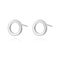 18K Gold Love Knot Stud Earrings for Women Statement Button Pearl Stud Earrings Minimalist Cute Small Post Earring - color: 7.Silver Circle