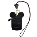 BUUFAN Chic Black Cute Travel PU Leather Student ID Card Holder Lanyard Neck Pouch Bag With Coin Wallet Purse for Students Women Kids Teens Girls - color: BLACK