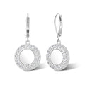 Disc Dangle Earrings for Women, 14K Gold Plated Flat Hypoallergenic Drop Earrings, Silver Classic Coin Leverback Earrings for Women Jewelry Gifts - color: B-Silver