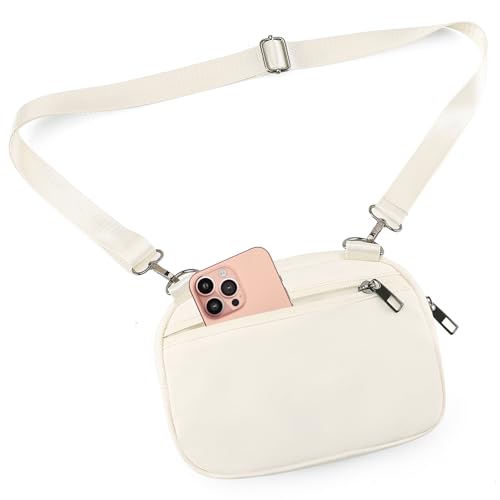 MAXTOP Small Crossbody Bags for Women Belt Bag Fanny Pack with Adjustable Strap - color: Cream, style: Small Crossbody Bag
