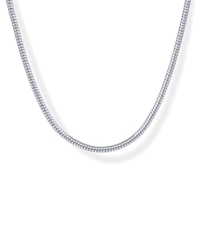 PAVOI 14K Gold Plated Chunky Chain Choker Necklaces for Women | Gold Statement Graduated Link Chain Necklace | Bold Oval Link Barbell Links Paperclip Chains - style: Snake - 3MM